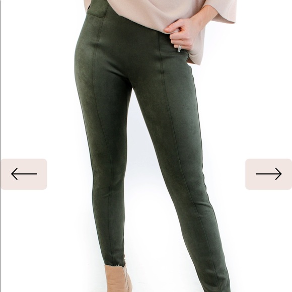 Spanx Faux Suede Leggings in Olive, 2X - Picture 3 of 4